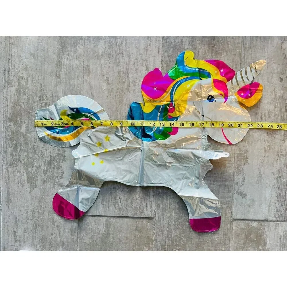 Unicorn Foil Balloon Birthday Party Kids Girls Rainbow No Helium Reusable NEW